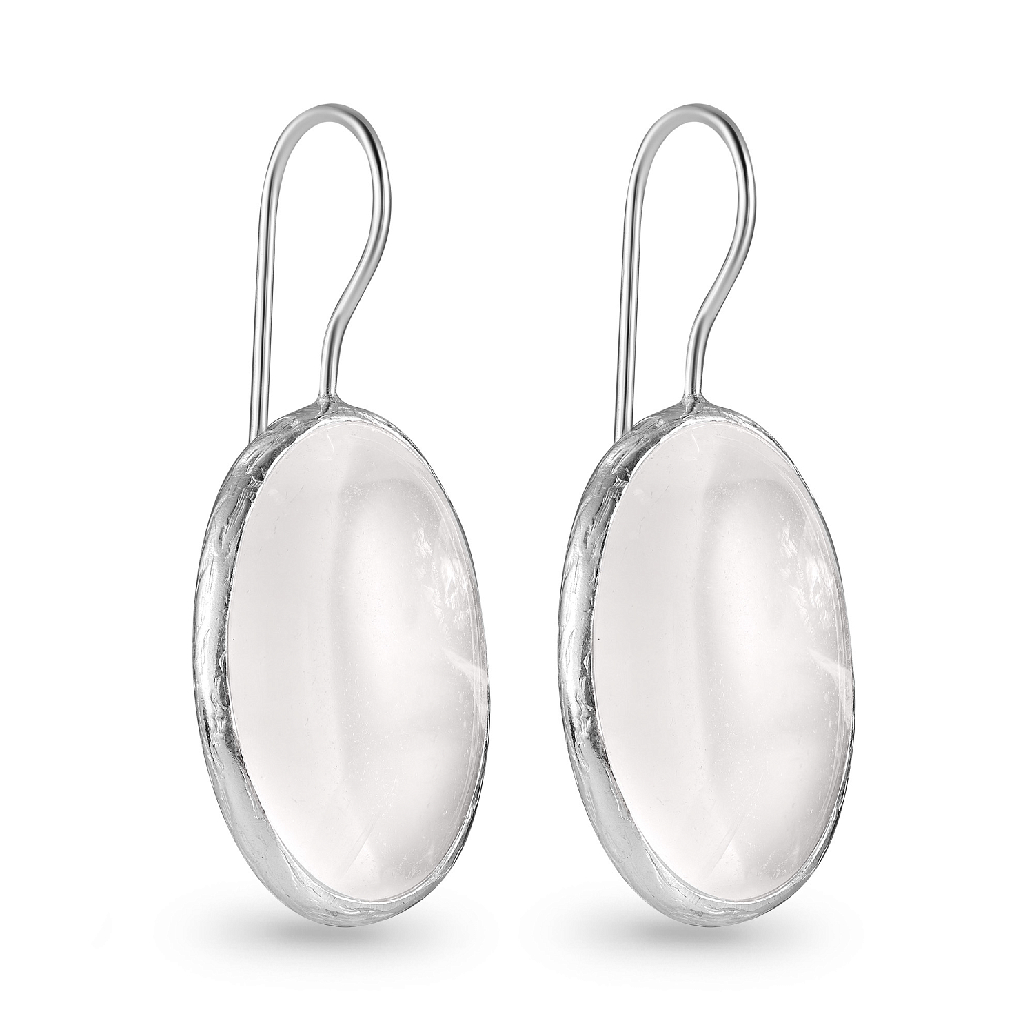 Серьги с овальным горным хрусталем