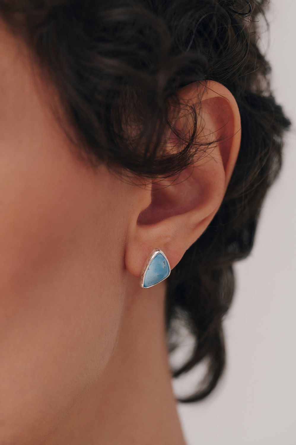 Серьги с бирюзой асимметричные