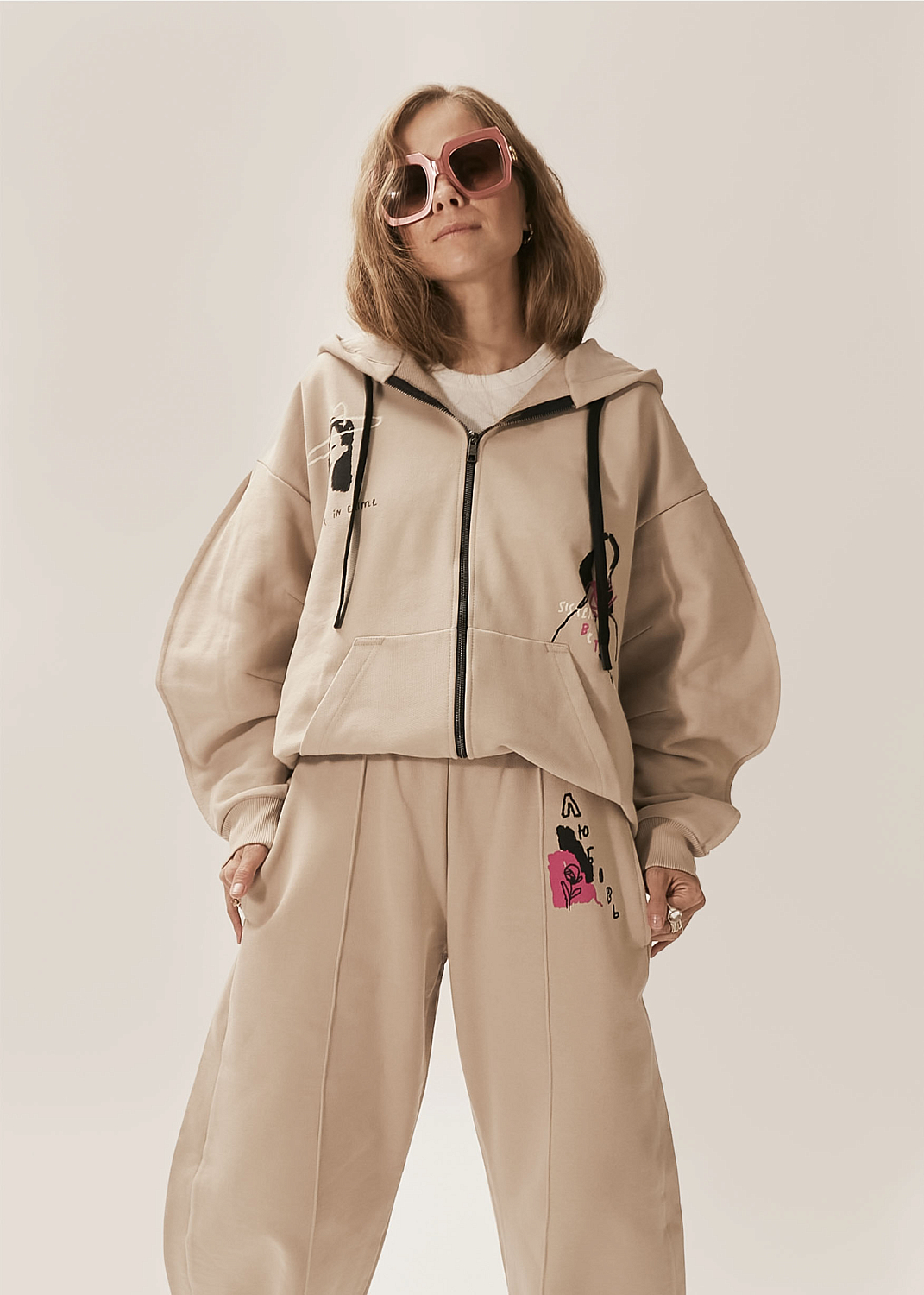 Худи на молнии EVE&ESTHER x LIBERMAN какао