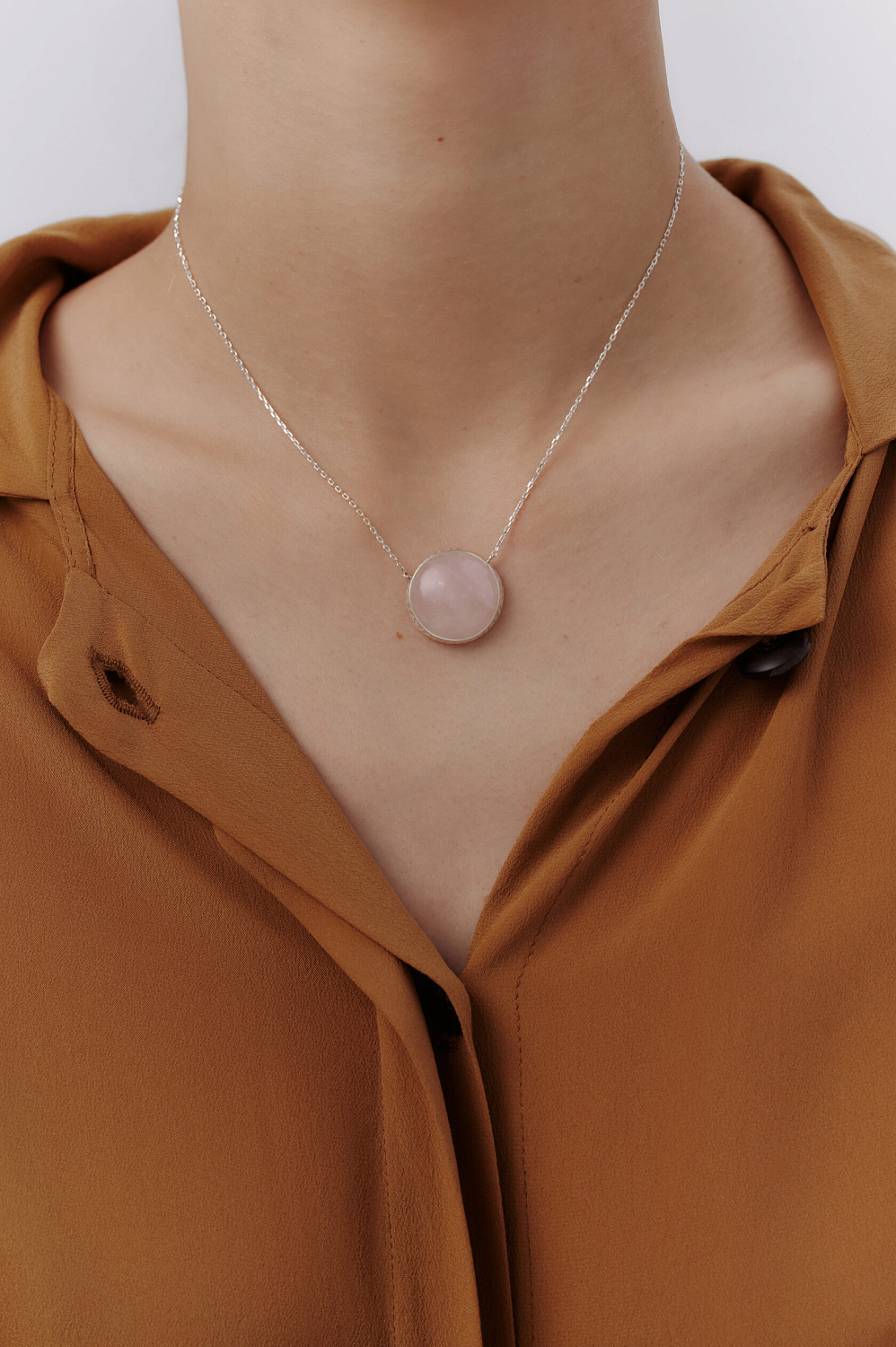 Подвеска с розовым кварцем