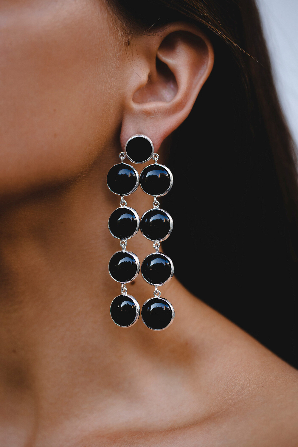 Моносерьга с агатом