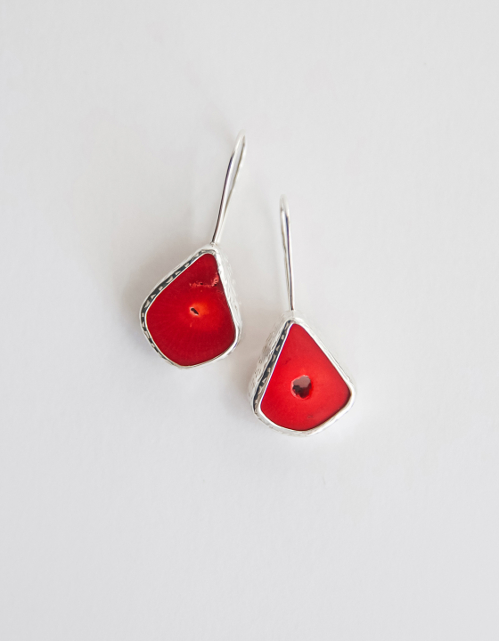 Серьги с кораллом