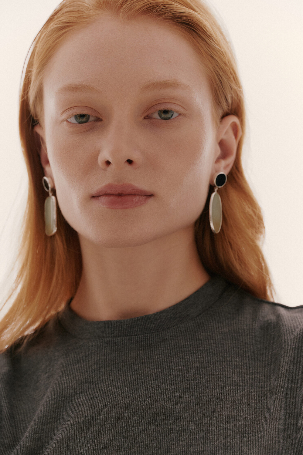 Серьги с агатом и нефритом