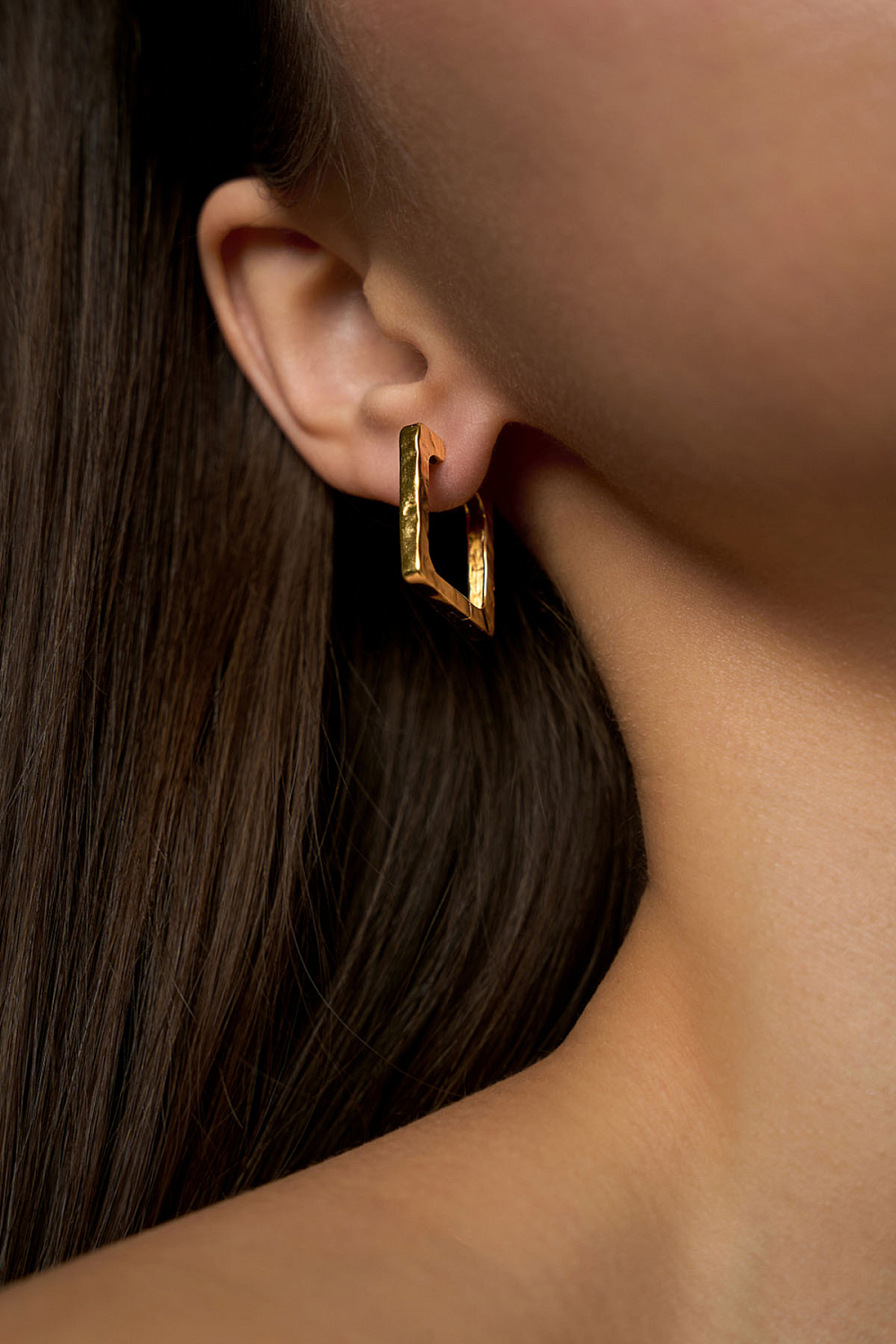 Квадратная моносерьга Дуо 20 мм