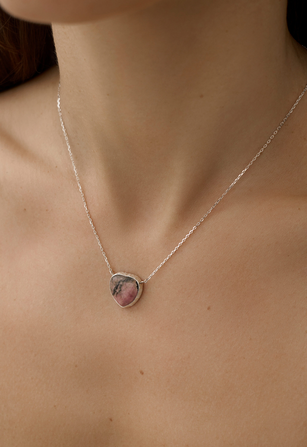 Подвеска Сердце с родонитом