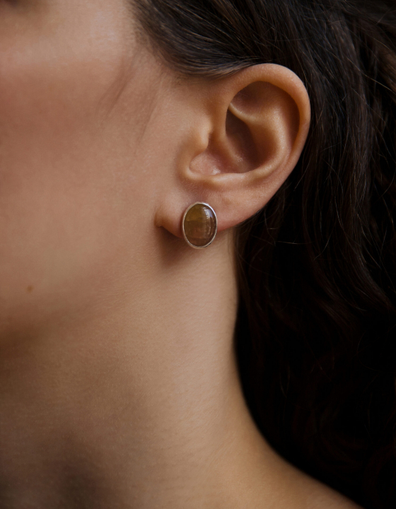 Пусеты с турмалином