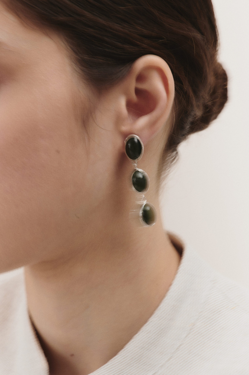 Серьги с нефритом