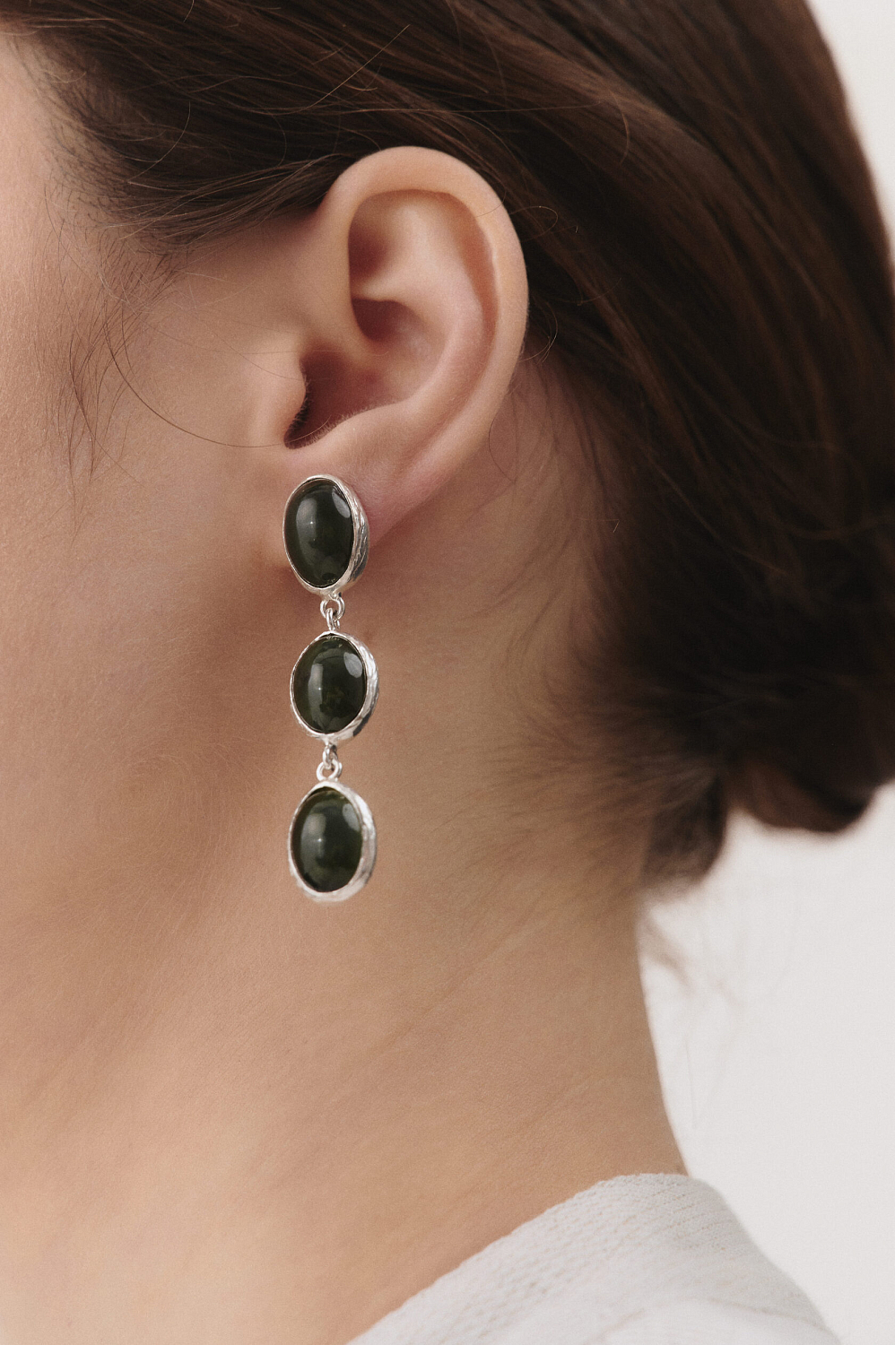 Серьги с нефритом