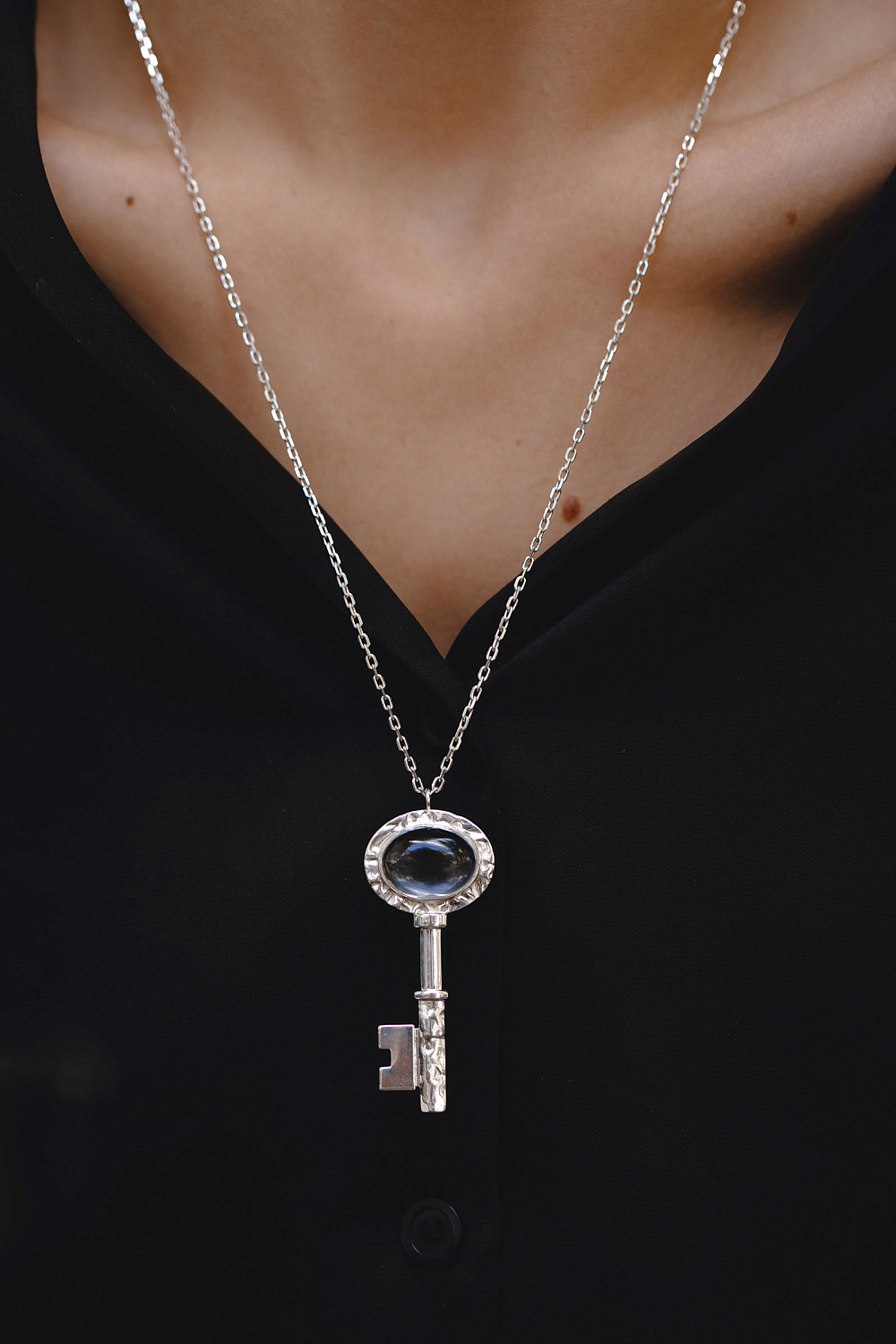 Подвеска Ключ с горным хрусталем