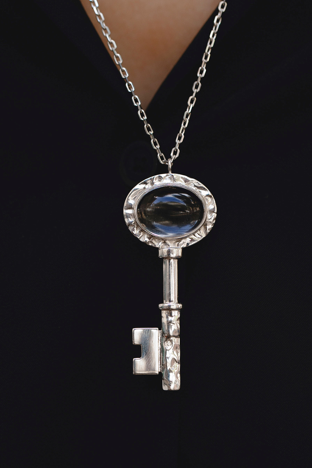 Подвеска Ключ с горным хрусталем