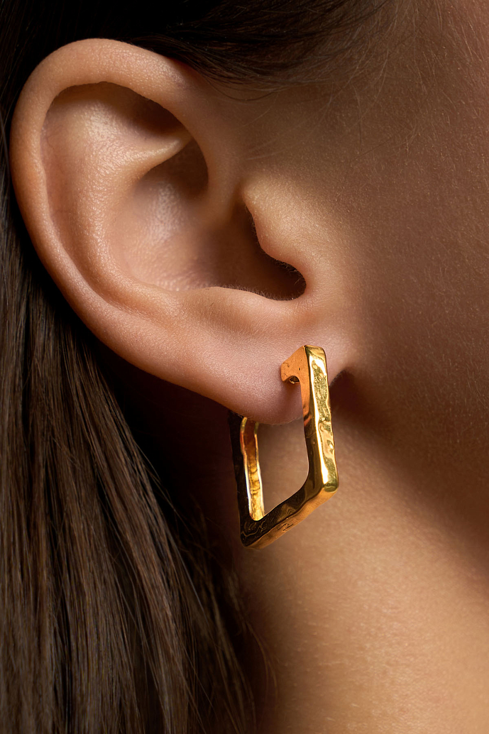 Квадратная моносерьга Дуо 20 мм