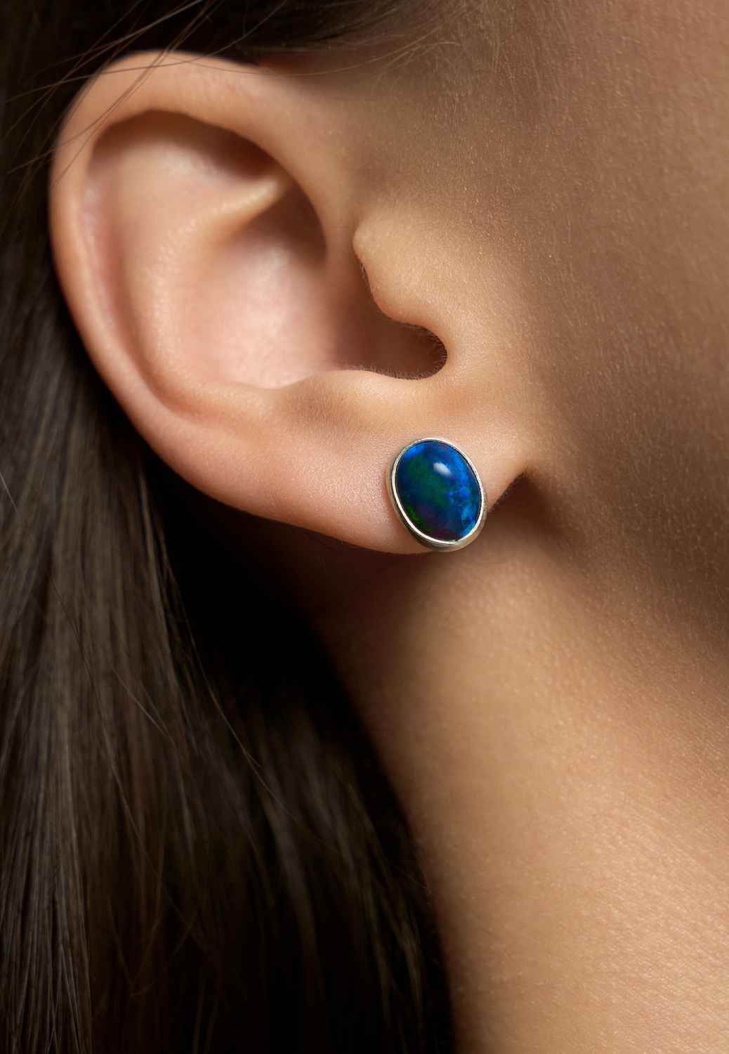 Пусеты с эфиопским опалом