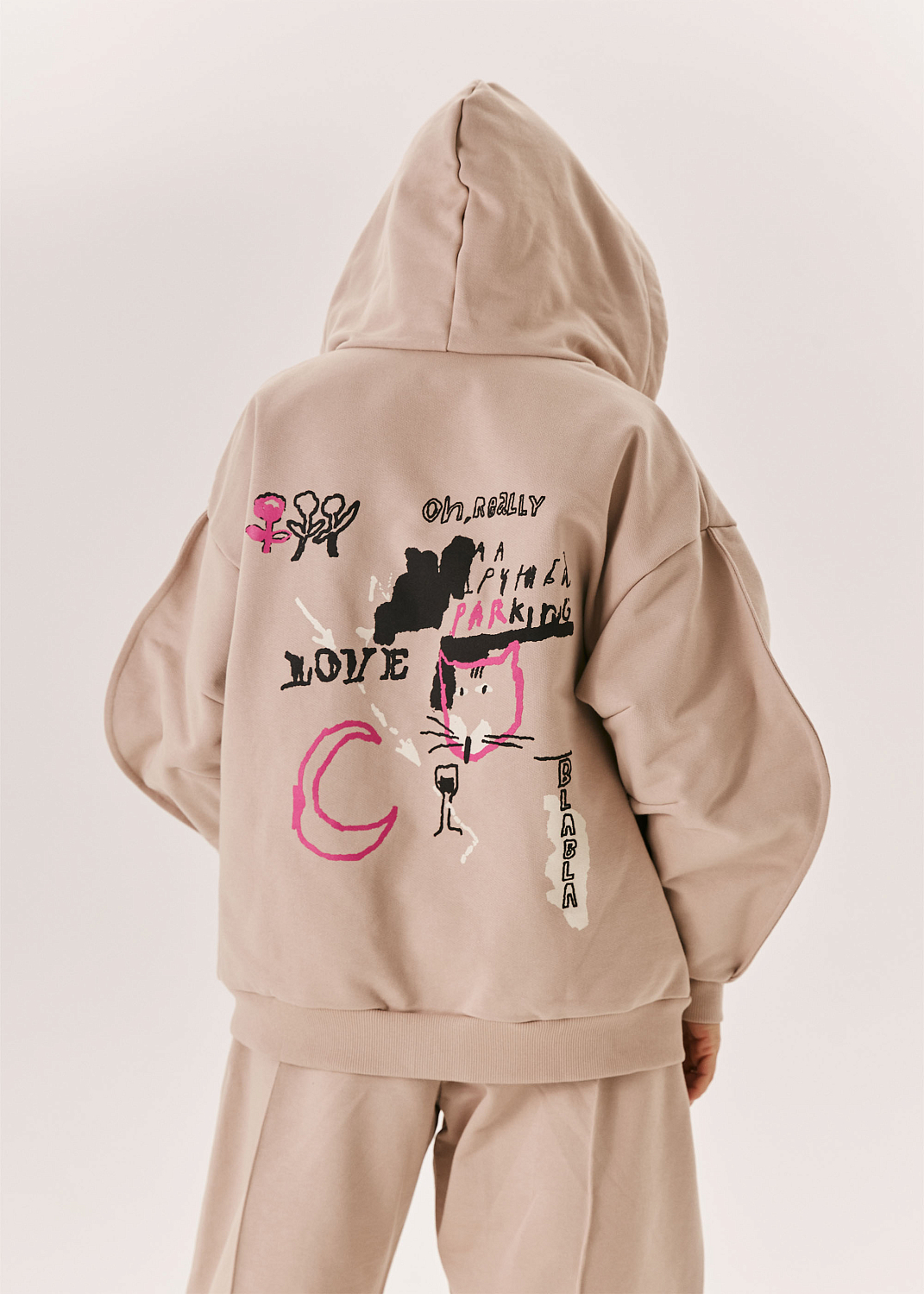 Худи на молнии EVE&ESTHER x LIBERMAN какао