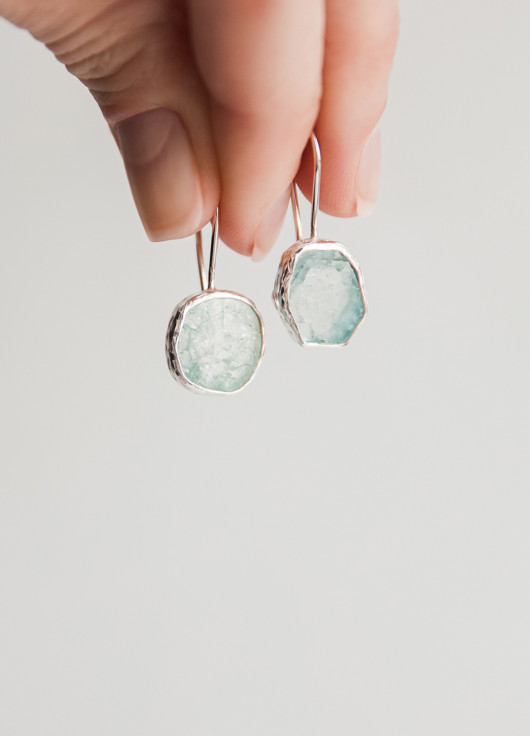 Серьги с аквамарином