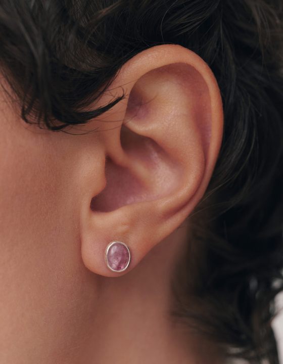 Пусеты с турмалином