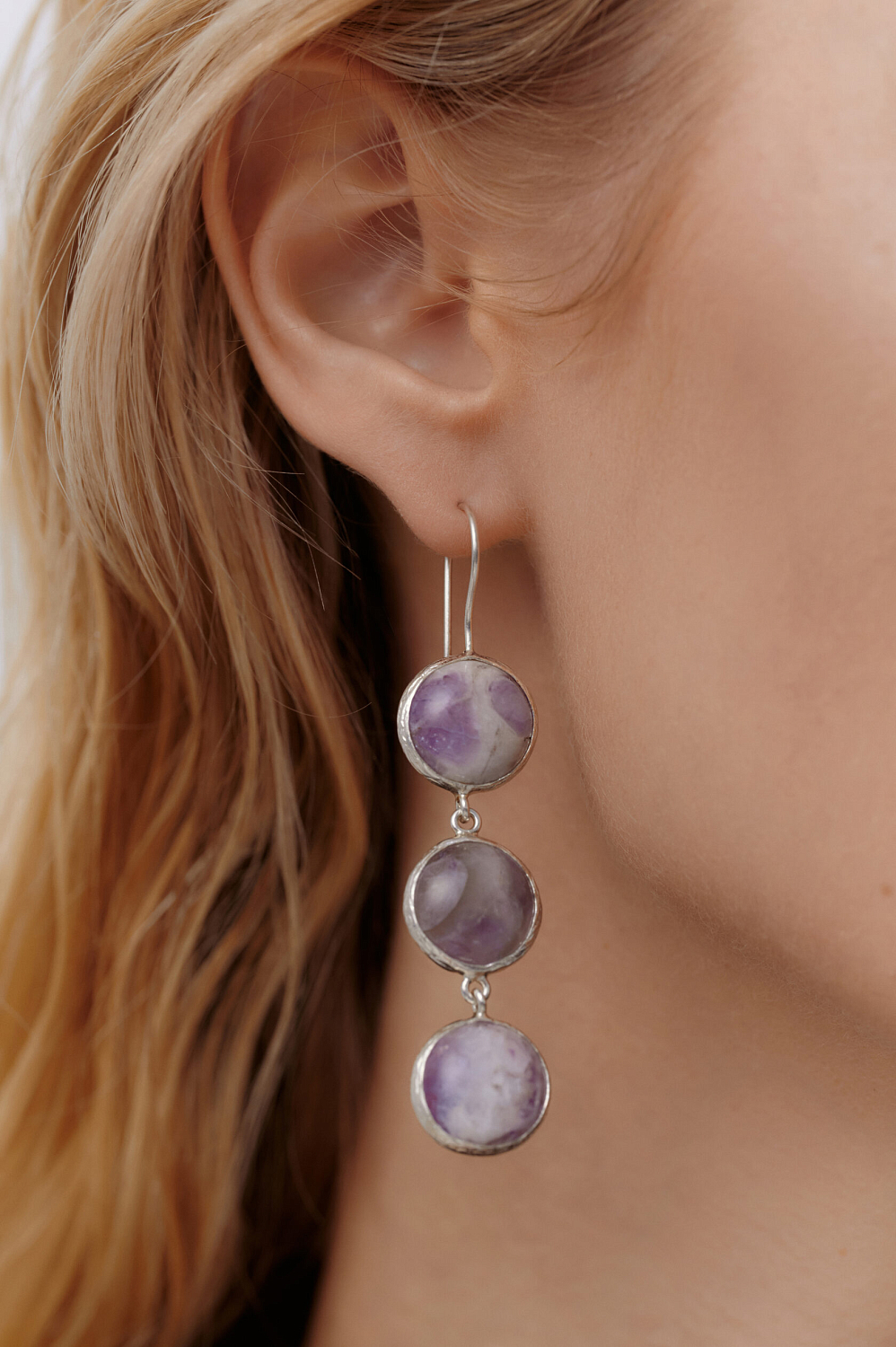 Серьги с аметистом