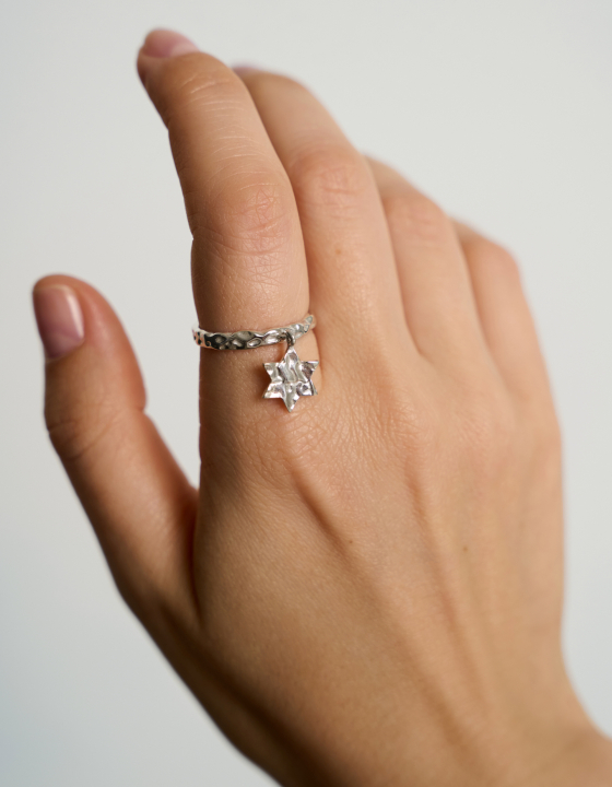 Кольцо с подвеской Звезда Давида