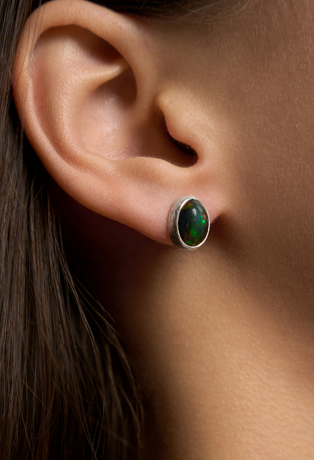 Пусеты с эфиопским опалом